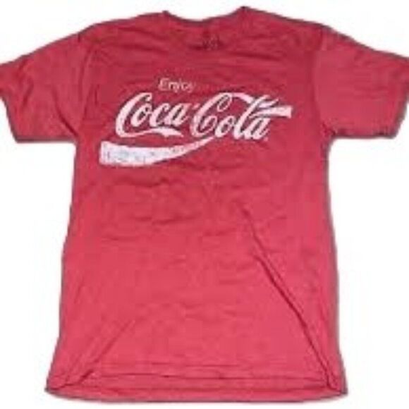 COCA COLA Classic Red Casual Comfort T shirt White Logo Mens Size 2X - Picture 1 of 9